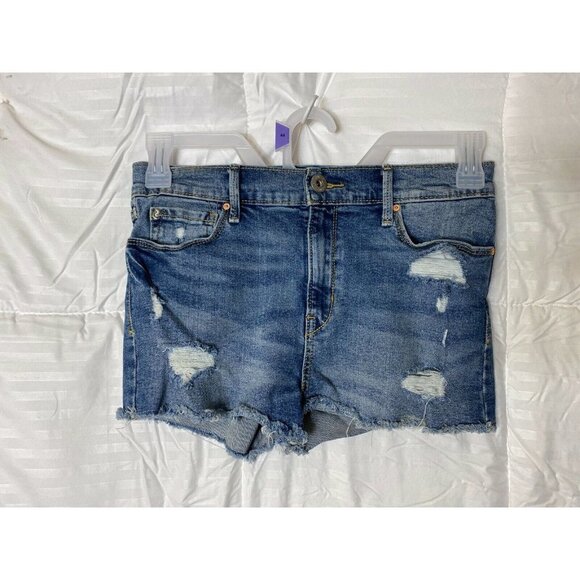 LEVIS DENIZEN STRETCH JEAN DENIM SHORTS WOMENS SIZE 7 HIGH RISE CHEEKY... - Picture 1 of 2